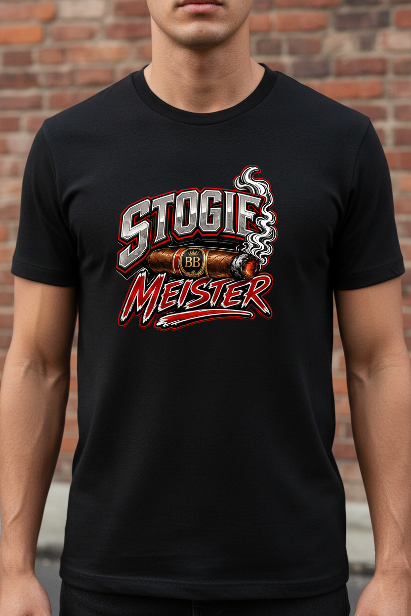Stogie Meister - Black tshirt- red
