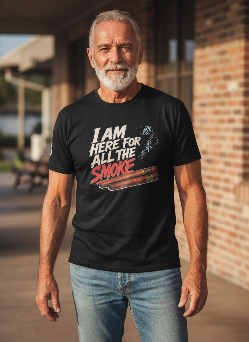 “I am Here for All the Smoke” Dri fit tee